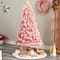7ft. Pre-Lit Holiday Pink Cashmere Artificial Christmas Tree, White LED Lights